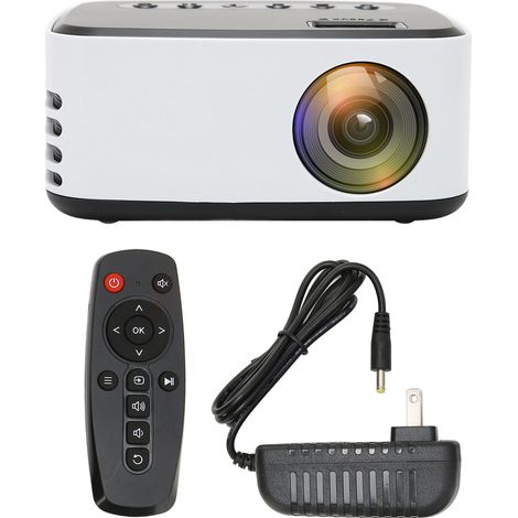 Mini vidéoprojecteur noir et blanc HD 1080P portable pour smartphone, tablette, ordinateur, TV Stick – usage extérieur et intérieur – prise américaine 100‑240V (1/5)