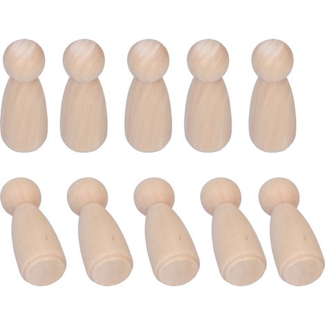 Lot de 10 poupées en bois brut non fini, kit corps de figurines pour peinture DIY graffiti, modèles féminins