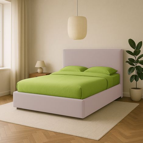 letto matrimoniale contenitore "zoom" in tessuto rosa 160x190 cm (1/4)
