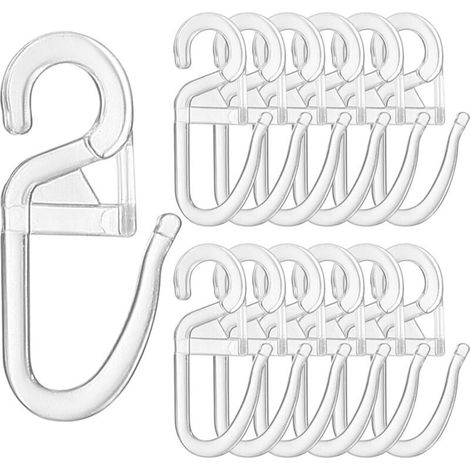 100 Pcs Crochets à Rideaux avec Œillets Ø 6 mm - Plastique Transparent pour Anneaux, Rails et Tringles - Accessoire de Rideaux (1/4)