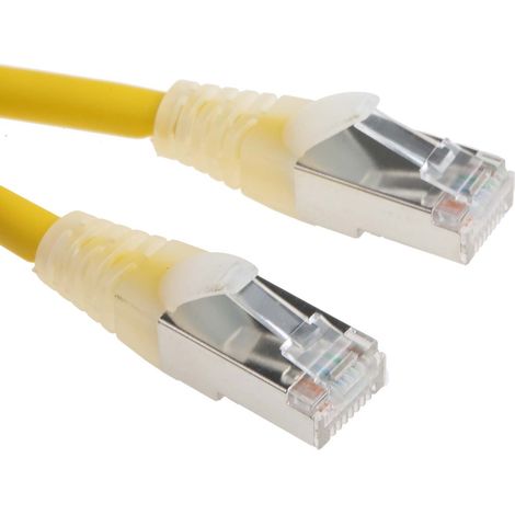 Câble cat 6 Avec connecteur / , FTP, gaine LSZH Jaune, 2m ( Prix pour 1 )