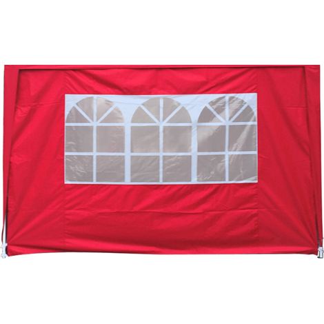 3x3M Red Pop Up Gazebo Side Panel Wall with Window 1 Piece Only (1/5)
