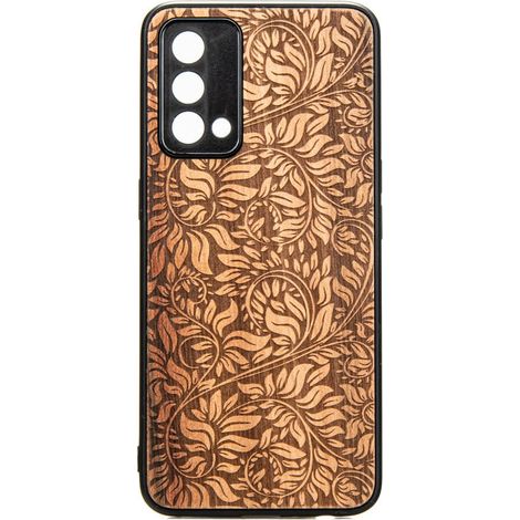 Étui en bois motif feuilles de pommier pour Realme GT Master Edition