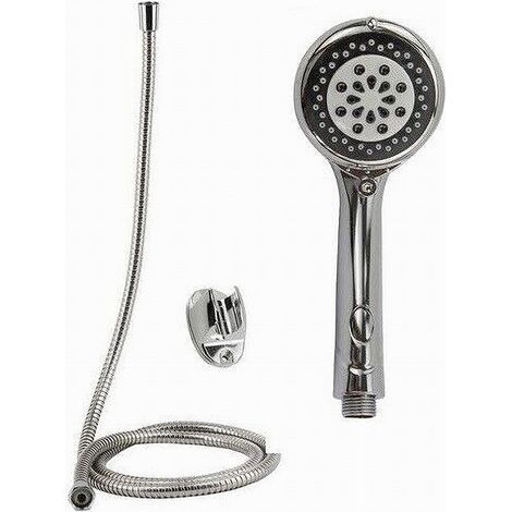 Cleafe - Kit Doccetta Rotonda Doccino Soffione Doccia Con Laccio 1,8mt Staffa Bagno 69300 - (1/2)