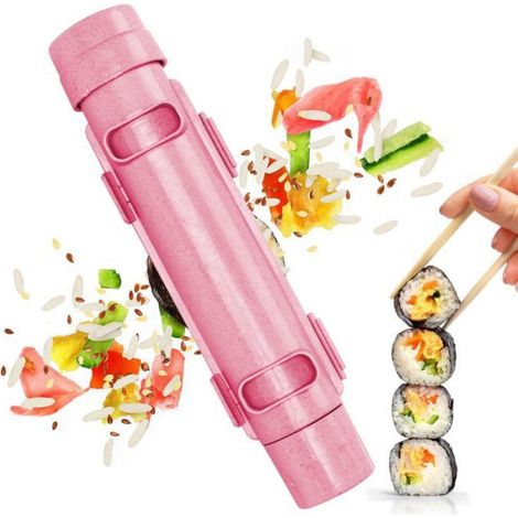 Machine à sushi portable - 1 pièce, Rose rouleau fait soi-même fête/maison - Couleur rose Étiquette (1/5)