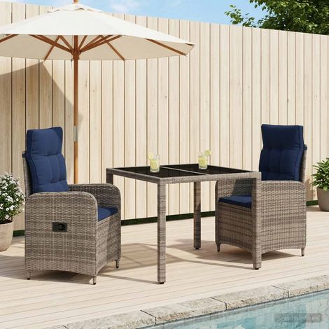 vidaXL Outdoortisch-Set 3 pcs Poly-Rattan (1/5)