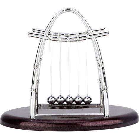Pendolo di Newton Modello M – Equilibrio Meccanico in Plastica e Metallo, 23x21x13,5 cm – Design Elegante per Riduzione Stress – Ideale per Ufficio e Soggiorno (1/5)
