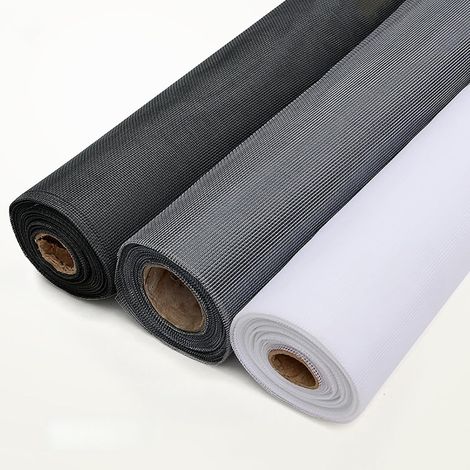 Maille Moustiquaire pour Portes et Fenetres en Fibre de Verre 1x3.5m, Grillage pour Moustiquaire Maille Fine Tulle Moustiquaire, pour Porte Rideaux Fenetres - Noir
