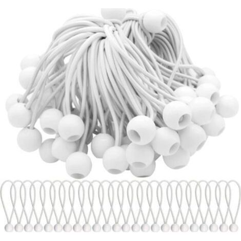Lot de 75 Tendeur Elastique Cordons Élastiques avec Boules Sandow Elastique Boules Elastiques pour chapiteaux, tentes, bannières et bâches- (1/5)