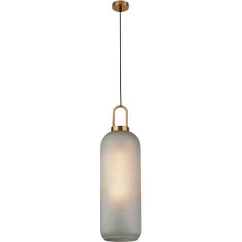 Searchlight Pipette Suspension à 1 lumière, laiton, verre acide (1/3)