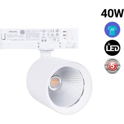 Projecteur LED sur rail triphasé 40W - Mode et commerce -