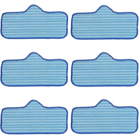 Lot de 6 lingettes de nettoyage en microfibre réutilisables pour nettoyeur vapeur Neat (blanc/bleu). (1/5)