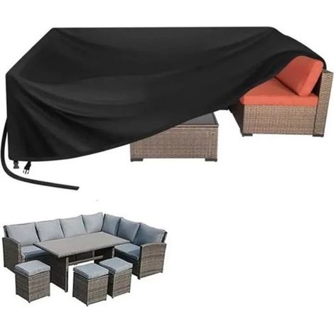 Funda de tela Oxford para muebles de jardín, 250 x 90 cm. Impermeable y resistente a los rayos UV. (1/4)