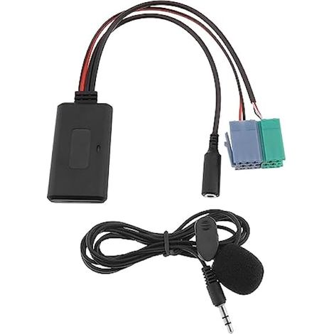 Adaptateur AUX Bluetooth avec Microphone Compatible avec Renault Clio/Espace/Kangoo/Laguna/Megane Câble AUX Bluetooth 5.0 Adaptateur 6 Broches 8 Broches (1/4)