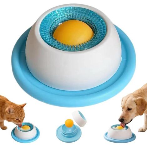 Comedero para lamer con bola giratoria - Ventosa antideslizante - Para perros y gatos (1/5)