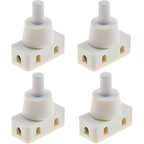 CSPARKV Lot de 4 interrupteurs à 2 broches pour lampes 250 V 10 A 1 broche blanc avec bouchon à vis. (1/4)