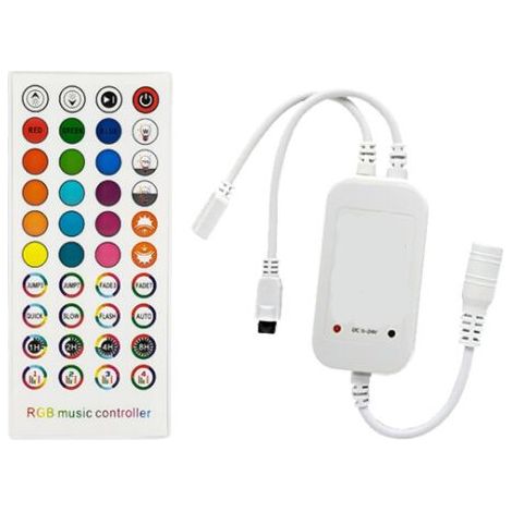 Contrôleur d'application de lumière LED, contrôleur de musique Bluetooth infrarouge 40 touches minuterie patch coloré 5050 5m 50led (1/5)