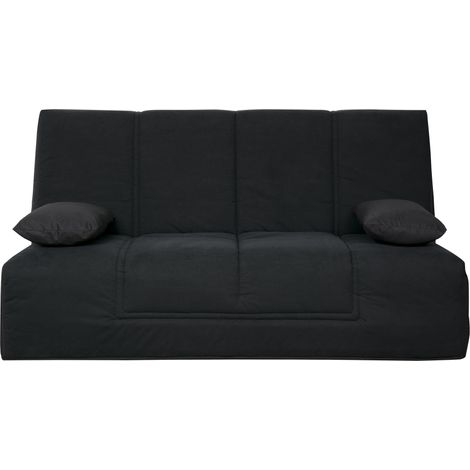 Banquette CC HOUSTON 130x190, matelas Simmons, coton noir (1/5)