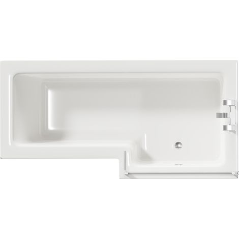 Wholesale Domestic Loire 1700mm Right Hand L Shaped Shower Bath with Polished Chrome Bath Screen and Olive Green Front and End Bath Panels (1/5)