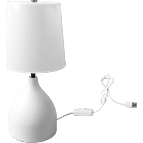 Lampe de chevet tactile 5V avec variateur, blanc, idéale pour chambre d'enfant, salon, chambre à coucher et bureau. (1/5)