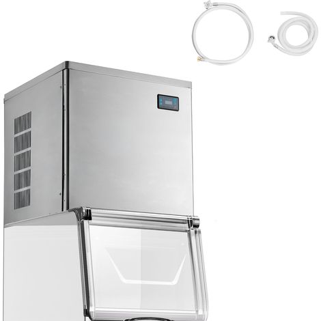 Mophorn Gewerbliche Eismaschine – Edelstahlgerät mit einer Kapazität von 204 kg/Tag, ausgestattet mit intelligentem Bedienfeld, Selbstreinigungsfunktion und einstellbarer Eiswürfeldicke, – Nur Gerät (1/5)