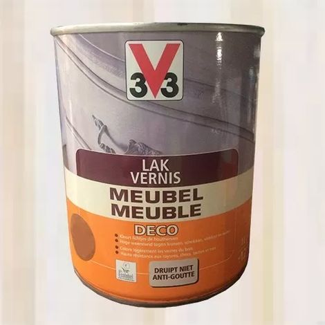 V33 Vernis Meuble Déco Blanc Satin 0,25 L (1/3)