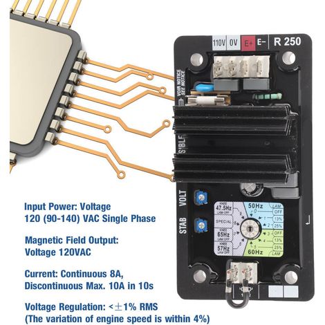 R250 AVR régulateur de tension automatique sans balais pour groupe électrogène diesel - accessoire 1 pièce en plastique (1/5)