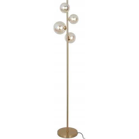 Lampada da terra Canello oro, sfere ambra 4xG9 Italux (1/3)