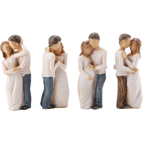 2 Figurines en Résine pour Couple - Décoration Maison Moderne Sculpture (1/5)