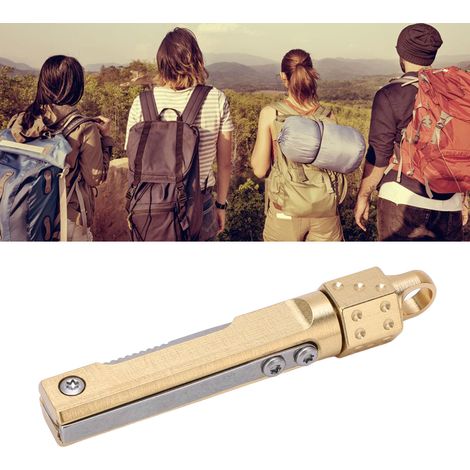 Couteau de Poche Miniature en Laiton, Dés et Décapsuleur - Accessoire Clé Portable pour Colis