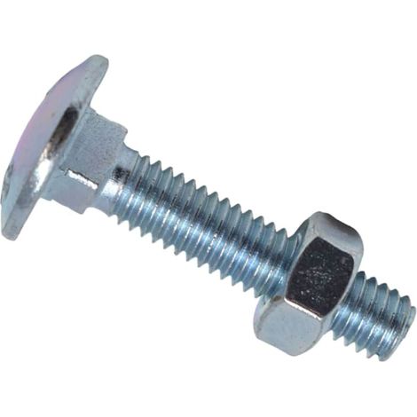METALMATE Cup Square Hex Bolt & Nut Zp M6 x 30mm Box 50