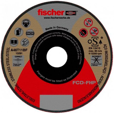 Disque De Coupe Inox Fischer Fcd-fhp Découpe Rapide Et Précise De L'inox - Fischer (1/2)