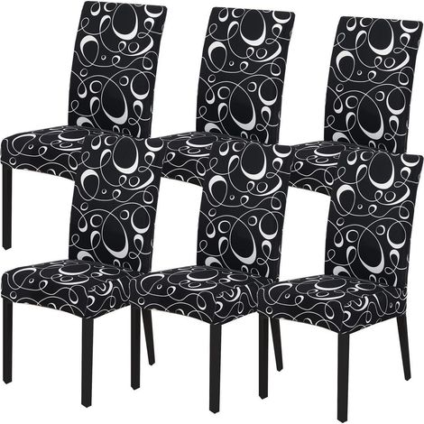 Stuhlhussen 6er Set, Stretch, abnehmbar, waschbar, für Esszimmerstühle (1/5)