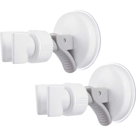 Support de douchette à ventouse réglable, support de pomme de douche, support de montage universel en plastique ABS chromé marbre poli verre métal céramique (1/5)