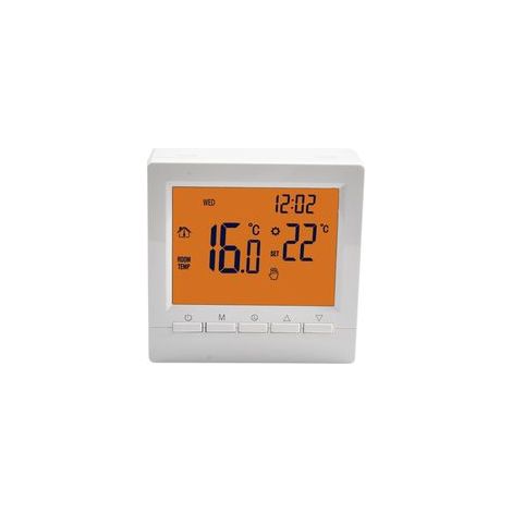 Thermostat intelligent programmable, thermostat mural, chaudière à gaz, régulateur de température de chauffage avec grand écran LCD, sans WiFi