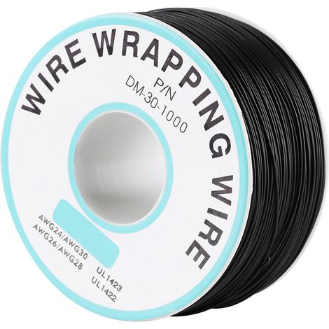 Fil de fer 0,25mm pour bijoux, fil unique âme simple 30AWG, bobine 250m, noir (1/5)