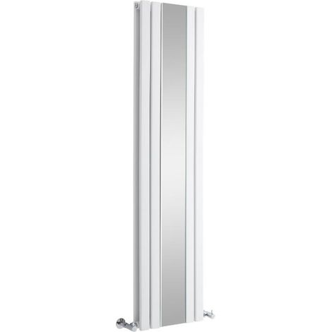 Milano Icon White Vertical Column Double Panel Radiator with Integral Full Length Mirror - 1600mm x 385mm (1/5)