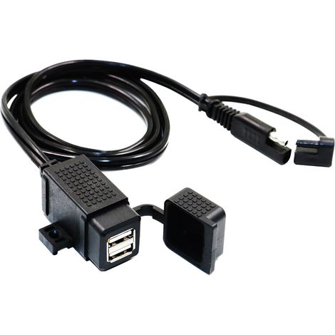 MP0609C 3.1Amp Kit de Chargeur USB Double Moto étanche avec câble de borne SAE