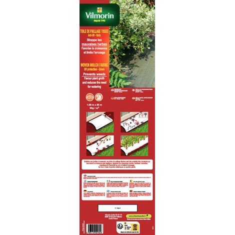 Toile de Paillage Tissée - 1.05 m x 20 m - Vert Vilmorin (1/2)