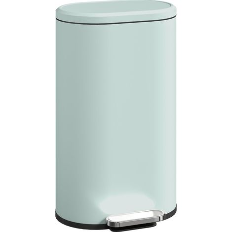 Cubo de basura de cocina 30 L 36,5 x 31 x 61 cm metal verde con pedal - MEUBLIV (1/5)