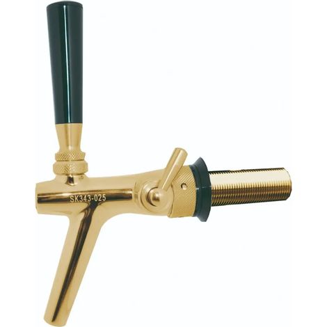 Robinet tireuse a biere, Robinet compensateur - en acier au nickel-chrome, modèle - P3500, doré, longueur de fil: 35 mm (1/2)