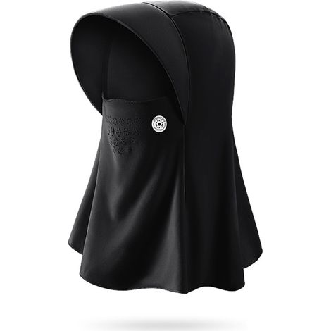 1 Masque facial, Visière large bord, Soie glacée, Filet nylon, Protection UV, Jardinage, Pêche, Randonnée (1/5)