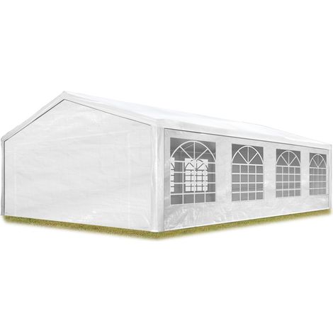 TOOLPORT Party Marquee 5x8 m in white PE 350 N tarpaulin waterproof UV resistant Gazebo Garden Tent