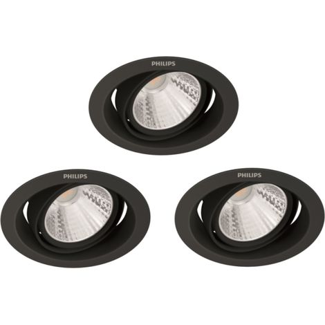 Philips Pomeron Set de 3 Spots encastrables (Noir) Lumière blanche chaude à froide - SceneSwitch (1/2)