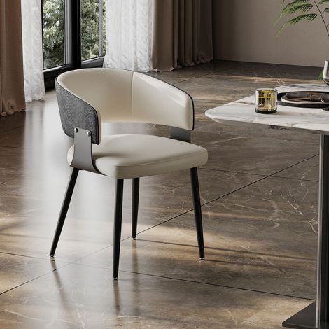 1pc Kitchen Dining Chair Crocodile Texture Upholstered Faux Leather Cushion Seat, Black (1/5)