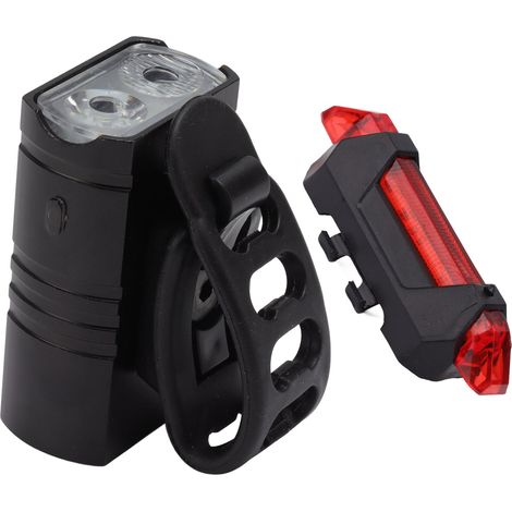 LED-Fahrradbeleuchtungsset, Vorder- und Rücklicht mit wiederaufladbarem Akku, USB-aufladbar, für Outdoor-Fahrten (1/5)
