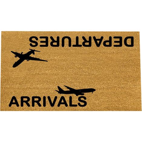 Tapis de porte humoristique 40x60cm, « Arrivées et Départs » pour une nouvelle maison - 1 pièce (1/5)