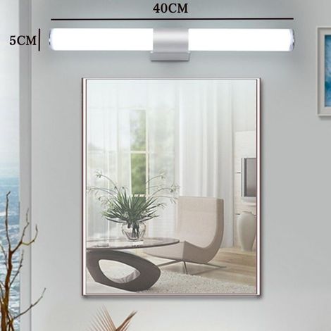 Lampada da parete a LED da 16W, 40 cm, luce bianca, impermeabile, ideale per il trucco in bagno. (1/4)