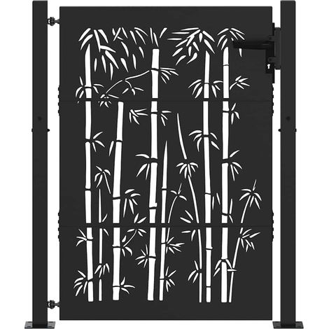 Maison Exclusive - Gartentor Schwarz 110 x 130 cm Pulverbeschicht