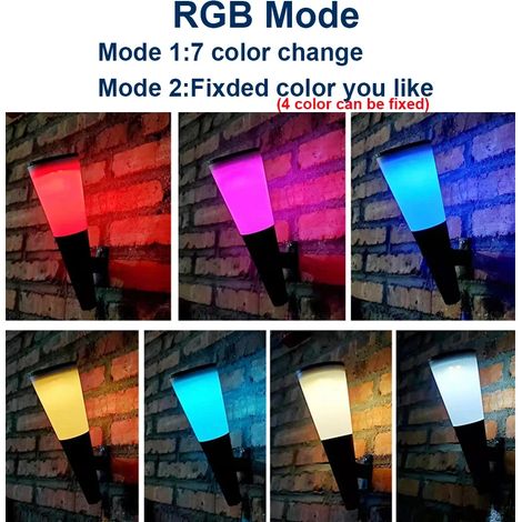 (1 pc - RGB) Applique solaire extérieure pour clôture, allée, jardin, cour ou porte d'entrée. (1/5)